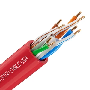 Syston Cat 6E Ethernet Cable Bulk Red 250 FT, 23 AWG Solid Copper UTP, CMR Syston Cat 6E Ethernet Cable Bulk Red 250 FT, 23 AWG Solid Copper UTP, CMR