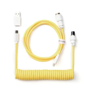 Keychron Custom Coiled Aviator USB Cable - Yellow Keychron Custom Coiled Aviator USB Cable - Yellow