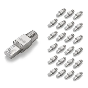VCELINK RJ45 Cat6A Connectors Tool-Free Reusable Shielded Ethernet Termination Plugs for 23AWG SFTP UTP Cable, 10G Easy Internet Plug, Fast Field Installation 24 Pack VCELINK RJ45 Cat6A Connectors Tool-Free Reusable Shielded Ethernet Termination Plugs for 23AWG SFTP UTP Cable, 10G Easy Internet Plug, Fast Field Installation 24 Pack