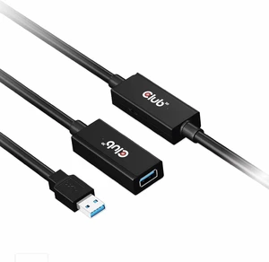 Club3D USB-A 3.2 Gen1 Active Repeater Cable 15m/49.2ft M/F 28AWG Black Club3D USB-A 3.2 Gen1 Active Repeater Cable 15m/49.2ft M/F 28AWG Black