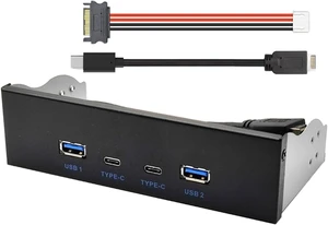 CY 10Gbps USB 3.1 Type-A & Type-C HUB 4 Ports Front Panel to Motherboard Type-E Connector Cable 10Gbps for 5.25" CD-ROM Bay Tray CY 10Gbps USB 3.1 Type-A & Type-C HUB 4 Ports Front Panel to Motherboard Type-E Connector Cable 10Gbps for 5.25" CD-ROM Bay Tray