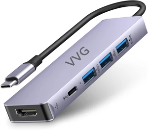 VVG USB-C HDMI 5 in 1 Hub, 4K 60Hz Output, Type-C 100W PD Rapid Charging, 1 x USB 3.0 + 2 x USB 2.0 Ports, 5 Gbps Ultra Fast Data Transfer, Slim Hub USB 4, Thunderbolt 3, 4, Window, MacOS, Linux, IOS VVG USB-C HDMI 5 in 1 Hub, 4K 60Hz Output, Type-C 100W PD Rapid Charging, 1 x USB 3.0 + 2 x USB 2.0 Ports, 5 Gbps Ultra Fast Data Transfer, Slim Hub USB 4, Thunderbolt 3, 4, Window, MacOS, Linux, IOS