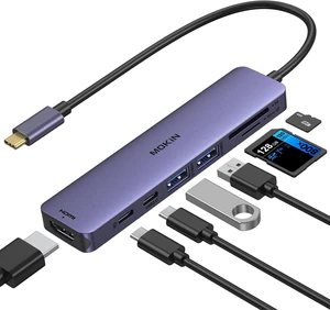 USB C Hub HDMI Adapter for MacBook Pro/Air, MOKiN 7 in 1 USB C Dongle with HDMI, SD/TF Card Reader, USB C Data Port,100W PD, and 2 USB 3.0 Compatible for MacBook Pro/Air, Dell XPS, Lenovo Thinkpad. USB C Hub HDMI Adapter for MacBook Pro/Air, MOKiN 7 in 1 USB C Dongle with HDMI, SD/TF Card Reader, USB C Data Port,100W PD, and 2 USB 3.0 Compatible for MacBook Pro/Air, Dell XPS, Lenovo Thinkpad.