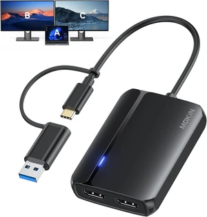 MOKiN HDMI Splitter for Dual Monitors, 4K@30Hz HDMI Splitter Extended Display for macOS/Windows, USB C/USB A 3.0 to Dual Hdmi Adapter for MacBook, Dell, Lenovo, HP (4K@30Hz+1080p) MOKiN HDMI Splitter for Dual Monitors, 4K@30Hz HDMI Splitter Extended Display for macOS/Windows, USB C/USB A 3.0 to Dual Hdmi Adapter for MacBook, Dell, Lenovo, HP (4K@30Hz+1080p)