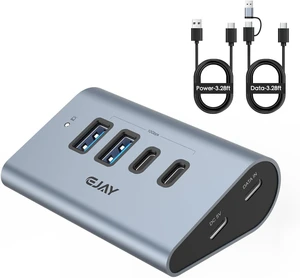 EJAY 10Gbps USB 3.2 Hub, 4-Port USB C/A Splitter for SSD,Laptop,PC,Mac EJAY 10Gbps USB 3.2 Hub, 4-Port USB C/A Splitter for SSD,Laptop,PC,Mac