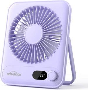 WHATOOK Small Desk Fan Personal Fans: 5000mah 25 Hours Battery Office Quiet Mini Desktop Fan Portable Rechargeable Travel Essentials (Purple, 5000 mAh) WHATOOK Small Desk Fan Personal Fans: 5000mah 25 Hours Battery Office Quiet Mini Desktop Fan Portable Rechargeable Travel Essentials (Purple, 5000 mAh)