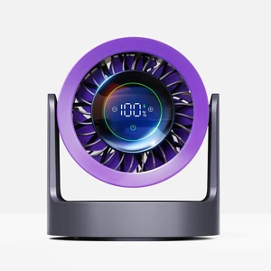 Rechargeable USB Oscillating Desk Fan, 100-Speed Adjustable Personal Desktop Fan with LED Digital Display, 120° Oscillation, Quiet Portable Cooling Fan for Home and Office, Gray/Purple Rechargeable USB Oscillating Desk Fan, 100-Speed Adjustable Personal Desktop Fan with LED Digital Display, 120° Oscillation, Quiet Portable Cooling Fan for Home and Office, Gray/Purple