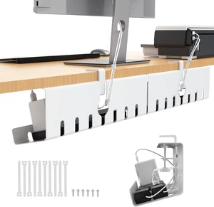 Syeeiex Cable Management Under Desk,White,17 inch,2 Pack Syeeiex Cable Management Under Desk,White,17 inch,2 Pack