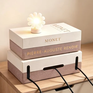 2 Pack Book Shape Cable Management Box, Decorative Faux Book Cable Box Organizer & Cable Box Hider for Power Strips and Chargers, Cord Storage Organizer for Desk, Nightstand, Bookshelf 2 Pack Book Shape Cable Management Box, Decorative Faux Book Cable Box Organizer & Cable Box Hider for Power Strips and Chargers, Cord Storage Organizer for Desk, Nightstand, Bookshelf