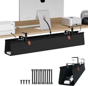 Zilink No Drill Under Desk Cable Management Tray Fabric Cord Hiders 40 in Zilink No Drill Under Desk Cable Management Tray Fabric Cord Hiders 40 in