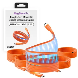 STATIK MagStack Pro USB C to USB C Coiling Magnetic Charging Cable,100W STATIK MagStack Pro USB C to USB C Coiling Magnetic Charging Cable,100W