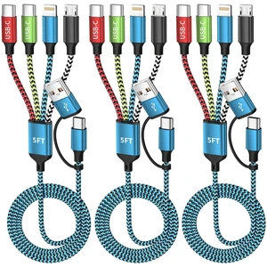 4 in 2 Multi Charging Cable, USBA/C Universal Charging Cords 3 Pack 5FT 4 in 2 Multi Charging Cable, USBA/C Universal Charging Cords 3 Pack 5FT