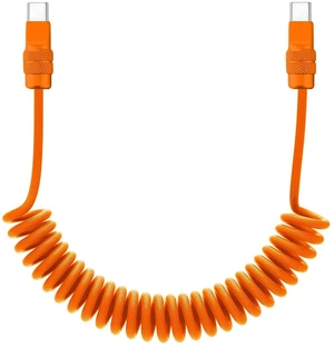 chubbycable USB C to C 240W Braided Coiled Charging Cable, All Orange, 6FT chubbycable USB C to C 240W Braided Coiled Charging Cable, All Orange, 6FT