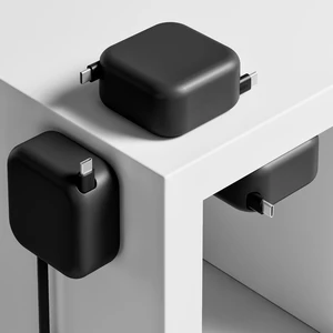 Willox 240W Mountable Retractable USB-C Cable, Black Willox 240W Mountable Retractable USB-C Cable, Black