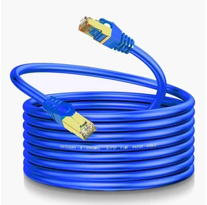 Cat8 Ethernet Cable 300Ft Round S/FTP Outdoor&Indoor Heavy Duty High Speed Cat8 LAN Network Cable 40Gbps 2000Mhz Blue Cat8 Ethernet Cable 300Ft Round S/FTP Outdoor&Indoor Heavy Duty High Speed Cat8 LAN Network Cable 40Gbps 2000Mhz Blue