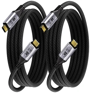 2-Pack USB C Cable 3 Meter, 8K@120Hz Video Output 100W PD Fast Charging, 20Gbps Data Transfer, USB C 3.2 Gen 2×2 Cable Compatible with Thunderbolt 4/3, SSD, Display Monitor 2-Pack USB C Cable 3 Meter, 8K@120Hz Video Output 100W PD Fast Charging, 20Gbps Data Transfer, USB C 3.2 Gen 2×2 Cable Compatible with Thunderbolt 4/3, SSD, Display Monitor