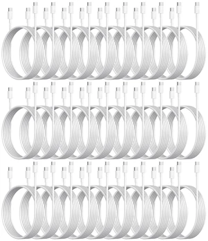 30-Pack USB C to C 48W Multipack Charger Cable - Bulk USB-C to Type C White 30-Pack USB C to C 48W Multipack Charger Cable - Bulk USB-C to Type C White