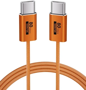 (Orange, 3.3FT/1M) USB-C Data Cable 80Gbps Compatible with Thunderbolt 5/4/3,Slim Connector,Flexible USB C 100W Fast Charging,16K/8K/4K Video for iPhone 17/16 Series,Macbook,Monitors,Docking. (Orange, 3.3FT/1M) USB-C Data Cable 80Gbps Compatible with Thunderbolt 5/4/3,Slim Connector,Flexible USB C 100W Fast Charging,16K/8K/4K Video for iPhone 17/16 Series,Macbook,Monitors,Docking.