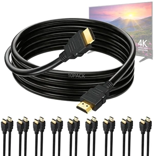 HDMI Cable High Speed for TV: 6ft (10-Pack) 4K HD HDMI 2.0 Cord, 4K@60Hz 18Gbps 2160p HDR ARC Premium Certified Male to Male Wire for Monitor, Laptop, Computer, PC, PS4, Xbox, Roku, Soundbar HDMI Cable High Speed for TV: 6ft (10-Pack) 4K HD HDMI 2.0 Cord, 4K@60Hz 18Gbps 2160p HDR ARC Premium Certified Male to Male Wire for Monitor, Laptop, Computer, PC, PS4, Xbox, Roku, Soundbar