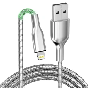 6.6FT Chew Proof USB to Lightning Cable, Cat Dog Proof iPhone Charging Cable, MFi Certified Metal Braided Silver iPhone Charger Cord, Fast Charging, Compatible with iPhone 14/13/12/11/8/7/6/XS/XR/X 6.6FT Chew Proof USB to Lightning Cable, Cat Dog Proof iPhone Charging Cable, MFi Certified Metal Braided Silver iPhone Charger Cord, Fast Charging, Compatible with iPhone 14/13/12/11/8/7/6/XS/XR/X