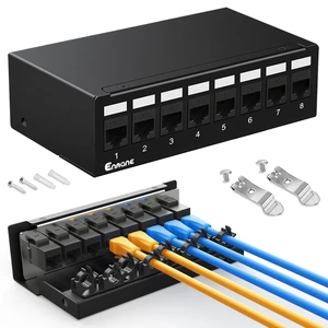 8 Port Patch Panel CAT6 Keystone Patch Panel UTP 1U Wall Mount 8 Port Patch Panel CAT6 Keystone Patch Panel UTP 1U Wall Mount