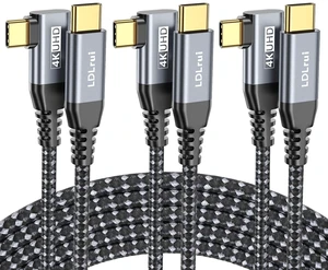 3FT Right Angle USB C Monitor Cable 3-Pack, 20Gbps, 4k@60HZ, 100W PD 3FT Right Angle USB C Monitor Cable 3-Pack, 20Gbps, 4k@60HZ, 100W PD