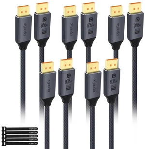 80Gbps Displayport Cable 2.1,16K@60Hz, 8K@120Hz, 4K@240Hz,1080P@360Hz, DP80 HDR DSC 1.2a,FreeSync Display Port Cord for Gaming PC, Monitor 5090,7900XTX,S1334 (4 ft -5pack) 80Gbps Displayport Cable 2.1,16K@60Hz, 8K@120Hz, 4K@240Hz,1080P@360Hz, DP80 HDR DSC 1.2a,FreeSync Display Port Cord for Gaming PC, Monitor 5090,7900XTX,S1334 (4 ft -5pack)