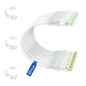 iwillink Cat6/ Cat6a Patch Cables 10ft (25 Pack),Slim Ethernet Cable 28AWG,10Gbps High-Speed, Snagless UTP Cat6 Patch Cable for Patch Panel to Switch, Home, Office Network - White iwillink Cat6/ Cat6a Patch Cables 10ft (25 Pack),Slim Ethernet Cable 28AWG,10Gbps High-Speed, Snagless UTP Cat6 Patch Cable for Patch Panel to Switch, Home, Office Network - White