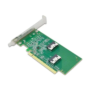 Premium PCIe X16 to Double SlimSAS SFF 8654 8i Adapter for Seamlessly Integration PCle Bifurcation Required Component Premium PCIe X16 to Double SlimSAS SFF 8654 8i Adapter for Seamlessly Integration PCle Bifurcation Required Component
