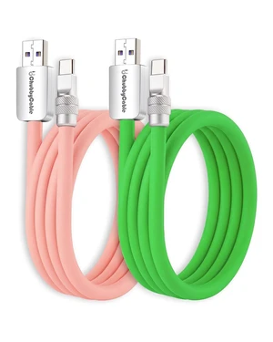 chubbycable Couple Chubby - 2-Pack 240W USB C Cable Extra Thick Silicone Fast Charging Cable Compatible with iPhone 16/15 Series iPad Galaxy Series, Pink+Green, USB-A to Type-C, 16.4FT chubbycable Couple Chubby - 2-Pack 240W USB C Cable Extra Thick Silicone Fast Charging Cable Compatible with iPhone 16/15 Series iPad Galaxy Series, Pink+Green, USB-A to Type-C, 16.4FT