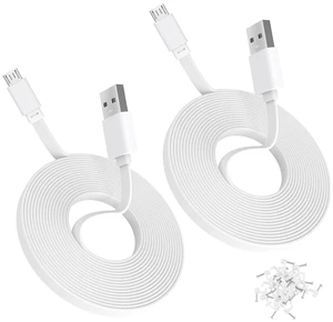 2Pack 20FT/6m Power Extension Cable Compatible with Simplisafe,Kasa Camera,Ring Indoor Cam(2nd Gen),Roku,PS4 Controller,VTech,Babysense,Long Flat USB to Micro USB Charging Cord (Not Type-C) 2Pack 20FT/6m Power Extension Cable Compatible with Simplisafe,Kasa Camera,Ring Indoor Cam(2nd Gen),Roku,PS4 Controller,VTech,Babysense,Long Flat USB to Micro USB Charging Cord (Not Type-C)