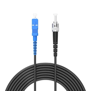 Outdoor Armored Fiber Optic Cable, SC/UPC to ST/UPC SingleMode Simplex - 9/125µm Jumper Optical Patch Cord, TPU Black Low Friction(295ft/90Meters) Outdoor Armored Fiber Optic Cable, SC/UPC to ST/UPC SingleMode Simplex - 9/125µm Jumper Optical Patch Cord, TPU Black Low Friction(295ft/90Meters)