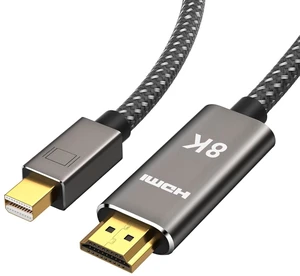 8K Mini DisplayPort to HDMI 2.1 Cable 10ft, Unidirectional,8K@60Hz 4K@240Hz 8K Mini DisplayPort to HDMI 2.1 Cable 10ft, Unidirectional,8K@60Hz 4K@240Hz