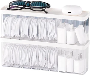 Charger Cable Cord Storage Organizer Box - Easy Storage Without Cable Ties Charger Cable Cord Storage Organizer Box - Easy Storage Without Cable Ties