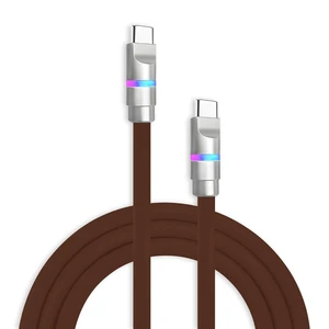 chubbycable 100W USB C to C Charge Cable with LED Light, Chocolate, 16.4 FT chubbycable 100W USB C to C Charge Cable with LED Light, Chocolate, 16.4 FT