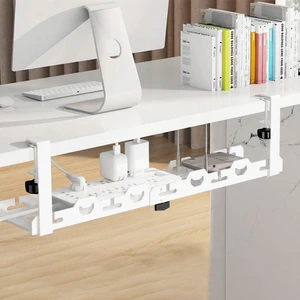 Climberty® White Cable Management Under Desk, Length Adjustable Cord Organizer Metal Large Capacity Wire Storage Standing Cable Holder Climberty® White Cable Management Under Desk, Length Adjustable Cord Organizer Metal Large Capacity Wire Storage Standing Cable Holder