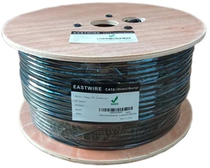 CAT6 Direct Burial Ethernet Cable 23AWG Solid CCA UTP, Waterproof HDPE Insulation, Polyethylene (PE) Jacket for Outdoor Installations, LAN Cable, Network Cable (500ft-Black) CAT6 Direct Burial Ethernet Cable 23AWG Solid CCA UTP, Waterproof HDPE Insulation, Polyethylene (PE) Jacket for Outdoor Installations, LAN Cable, Network Cable (500ft-Black)
