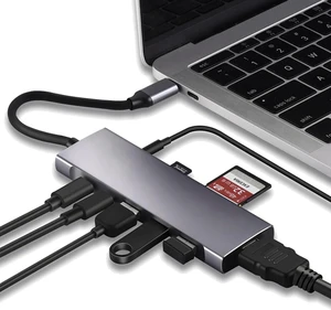9 in 1 USB Type C Hub HDMI 4K 30Hz USB 3.0 x3 PD SD TF Audio Hub 9 in 1 USB Type C Hub HDMI 4K 30Hz USB 3.0 x3 PD SD TF Audio Hub
