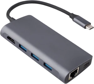 8 in 1 Type-C to HDMI + USB 3.0 x 3 + RJ45 + PD + SD/TF Card Slot HUB Adapter 8 in 1 Type-C to HDMI + USB 3.0 x 3 + RJ45 + PD + SD/TF Card Slot HUB Adapter