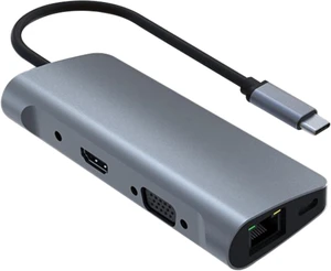 USB-C Hub 9 in 1 RJ45 PD SD/TF USB 3.0 HDMI VGA Audio USB-C Hub 9 in 1 RJ45 PD SD/TF USB 3.0 HDMI VGA Audio