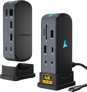 Type C 12 in 1 Docking Station, 4K@60Hz HDMI, Gigabit Ethernet 2XType-C 10Gbps, USB 10 Gbps, PD 100WUSB 2.0, AUX & MIC, SD/TF, Compatible Thunderbolt 4, macOS, Windows, Android & iOS Type C 12 in 1 Docking Station, 4K@60Hz HDMI, Gigabit Ethernet 2XType-C 10Gbps, USB 10 Gbps, PD 100WUSB 2.0, AUX & MIC, SD/TF, Compatible Thunderbolt 4, macOS, Windows, Android & iOS