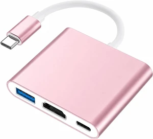 USB C to HDMI Adapter, 4K USB C Hub with 100W PD, USBA 3.0 Port, HDMI to USBC Multiport Digital AV Converter for MacBook Pro/Air, iPad, Tablets, TV, Monitor and More (Pink) USB C to HDMI Adapter, 4K USB C Hub with 100W PD, USBA 3.0 Port, HDMI to USBC Multiport Digital AV Converter for MacBook Pro/Air, iPad, Tablets, TV, Monitor and More (Pink)