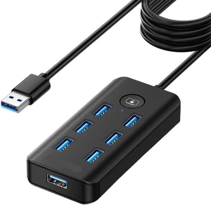 7-in-1 USB 3.0 Hub 5Gbps Compatible with PC Laptop 7-in-1 USB 3.0 Hub 5Gbps Compatible with PC Laptop