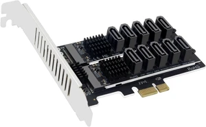 10-Port PCIe Adapter Card, Fast 6Gbps Transmission, Space Saving Design for, Build PCIe Motherboard Expansion Card