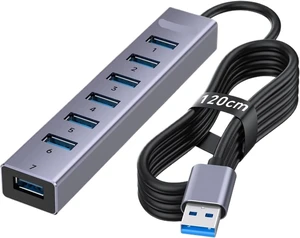 Compatible for Aluminum 7-Port USB3.0 Powered Hub Dock Compatible for Aluminum 7-Port USB3.0 Powered Hub Dock