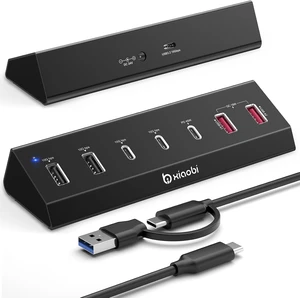 7 in 1 USB C Hub with 10Gbps Data Transfer, PD 45W & QC 18W Fast Charging 7 in 1 USB C Hub with 10Gbps Data Transfer, PD 45W & QC 18W Fast Charging