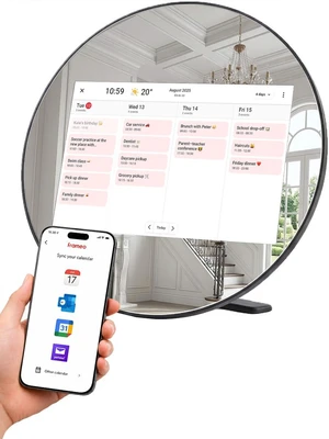 Frameo Digital Picture Frame Digital Calendar 10.1 Inch Mirror|WiFi Smart Photo Frame|IPS HD Touchscreen|Auto-Synced Calendar, 32GB|Share Photos/Videos via Frameo App, Gift for Parents Grandparents Frameo Digital Picture Frame Digital Calendar 10.1 Inch Mirror|WiFi Smart Photo Frame|IPS HD Touchscreen|Auto-Synced Calendar, 32GB|Share Photos/Videos via Frameo App, Gift for Parents Grandparents