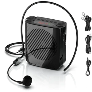 Voice Amplifier for Teachers Portable Microphone and Speaker, Black | Personal Wired Microphone Headset and Speaker for Classroom, Training, Teaching, Tour Guide, Meeting, Speech Voice Amplifier for Teachers Portable Microphone and Speaker, Black | Personal Wired Microphone Headset and Speaker for Classroom, Training, Teaching, Tour Guide, Meeting, Speech