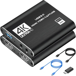 Capture Card, 4K HDMI Capture Card for Streaming, Full HD 1080P 60FPS USB 3.0 Cam Link Game Audio Video Capture Card, Work with Camera/Switch/Xbox/PS4/PS5/PC/OBS (Black) Capture Card, 4K HDMI Capture Card for Streaming, Full HD 1080P 60FPS USB 3.0 Cam Link Game Audio Video Capture Card, Work with Camera/Switch/Xbox/PS4/PS5/PC/OBS (Black)