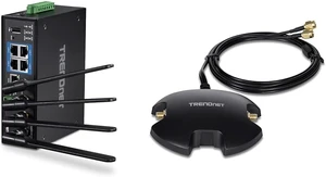 Bundle: TRENDnet Industrial AC1200 Wireless Dual Band Gigabit Router, TI-W100 + TRENDnet Magnetic Dual Antenna Mounting Base RP-SMA Female with RP-SMA Male Extension Cable, TEW-LB101 Bundle: TRENDnet Industrial AC1200 Wireless Dual Band Gigabit Router, TI-W100 + TRENDnet Magnetic Dual Antenna Mounting Base RP-SMA Female with RP-SMA Male Extension Cable, TEW-LB101